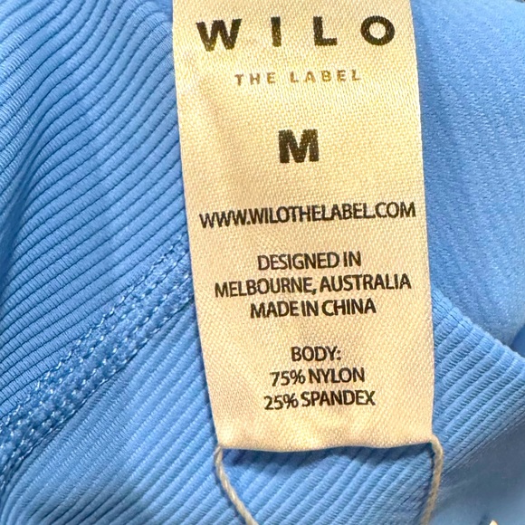 WILO NWT Ribbed Cobalt Blue Stretchy Leggings Size Medium - Picture 8 of 8